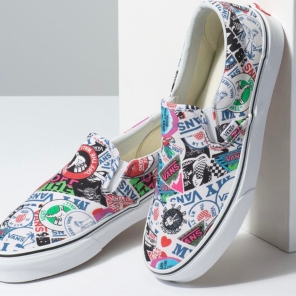 Vans Slip-On Mash-Up Stickers Skate Shoes Women's - Picture 1 of 8